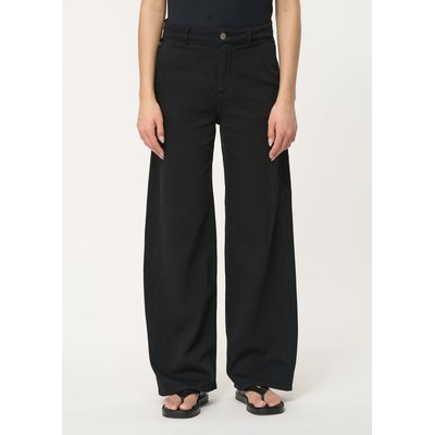 Jean noir large taille haute en coton biologique HUMILITY