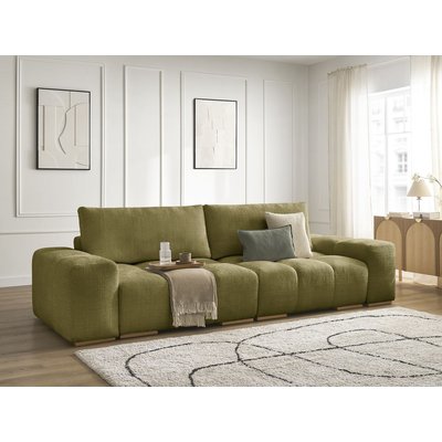Canapé droit convertible 3 places en tissu texturé, ANAKIN BOBOCHIC