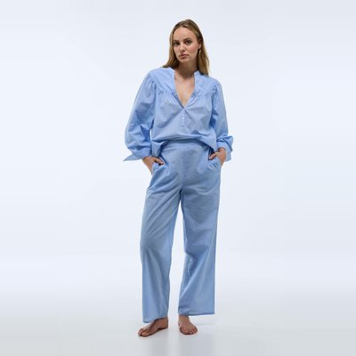 Pyjama à encolure froncée en coton chambray MONOPRIX