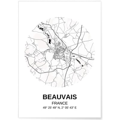 Affiche carte Beauvais L'AFFICHERIE