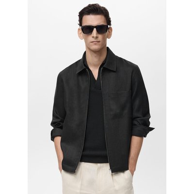 Veste 100 % lin fermeture Éclair MANGO MAN