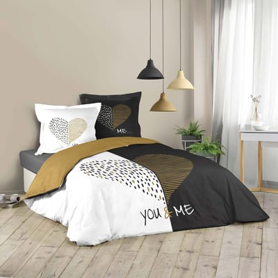Housse de couette 220x240 + 2 taies Miu coton DECORATIE