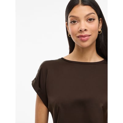 Camiseta satinada, cuello redondo VILA