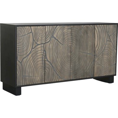 Buffet design bois sculpté inspiration tronc naturel style balinais RECOLLECTION