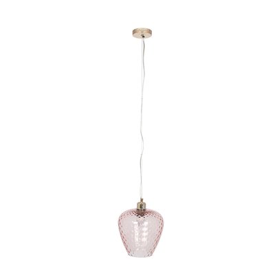 Blush Textured Glass with Gold Fittings Pendant Ceiling Light SO'HOME