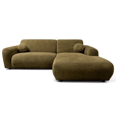 Canapé d'angle droit en velours texturé, LOUISE BEST MOBILIER