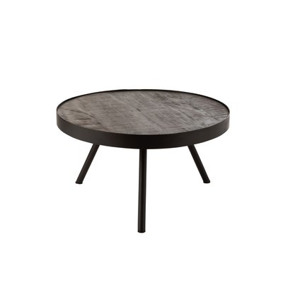 Table basse ronde en bois de manguier et métal L60 - MALKO HELLIN, DEPUIS 1862
