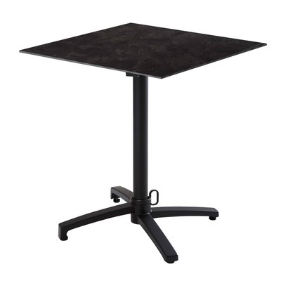 Table de jardin bistrot carrée inclinable en aluminium 4 personnes 60x60 cm, OPERA OVIALA