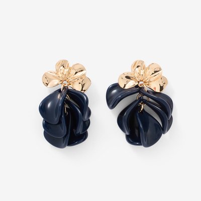 Boucles d'oreilles fleur en métal et résine BALABOOSTE