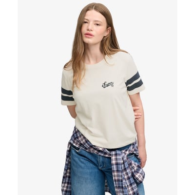 T-shirt Varsity Script Stripe Coupe Décontractée SUPERDRY