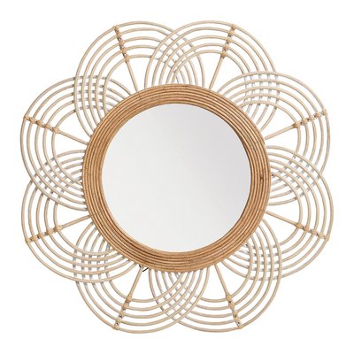 Miroir SOLEDAD rond en rotin - ø 61 cm BLANC D’IVOIRE