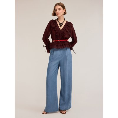 Pantalon large à plis en lyocell MOTIVI