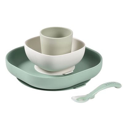 Coffret repas silicone 4 pièces - Sage Green BEABA
