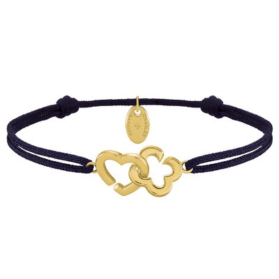 PASSION Heart and Clover Intertwined Bracelet in Golden Silver CHARLES GARNIER