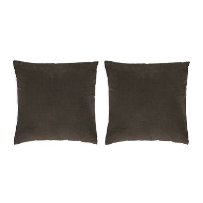 Lot 2 housses coussin carré en velours NAF NAF HOME