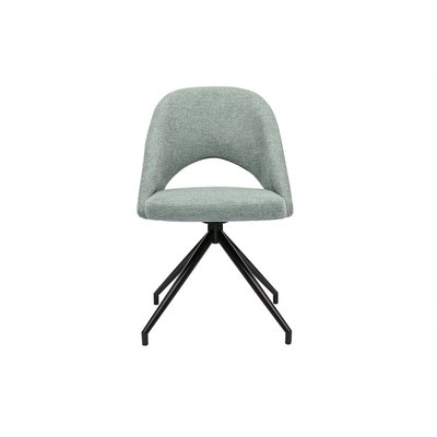 Chaise pivotante 360° en tissu effet velours texturé et métal noir COSETTE MILIBOO