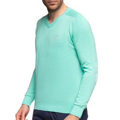 Pull vert homme col v 2025