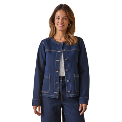Veste en denim col rond DAXON