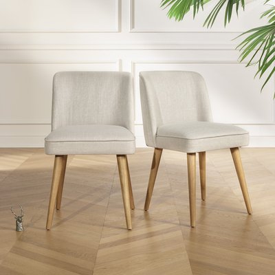Lot de 2 chaises en hévéa et tissu anti feu APOLLINE ROBIN DES BOIS