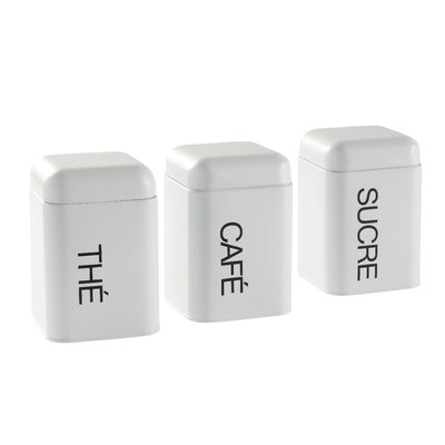 Lot de 3 boîtes de rangement métal KITCHEN UTILITY