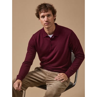 Pull fin col polo laine mérinos CYRILLUS