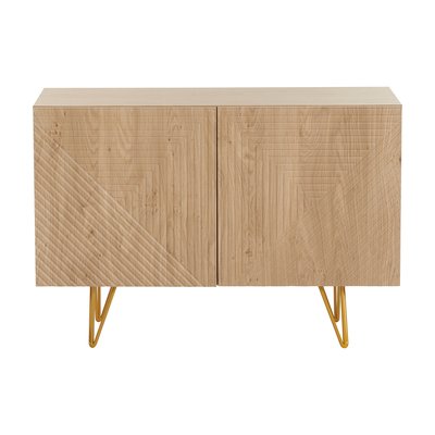 Buffet design gravé 2 portes pieds métal doré L107 cm OZEN MILIBOO