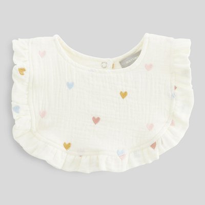 Plastron bébé brodé coeur BOUT'CHOU