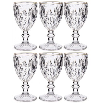Set de 6 verres à eau en verre bordure dorée 25.4cl WADIGA