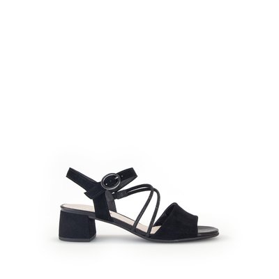Sandales en cuir velours à talon décroché block GABOR