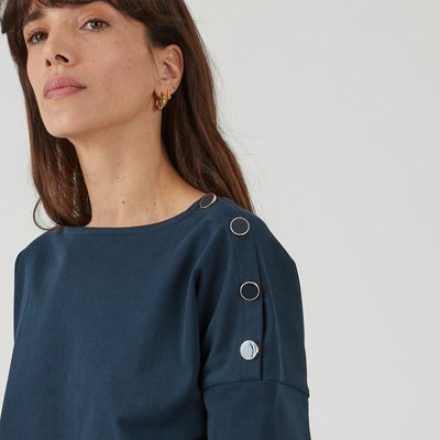 T-shirt col bateau volume loose, Signature AIMIE LA REDOUTE COLLECTIONS