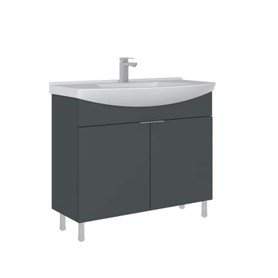 Meuble vasque salle de bains 100 cm 2 portes UMI PIER IMPORT