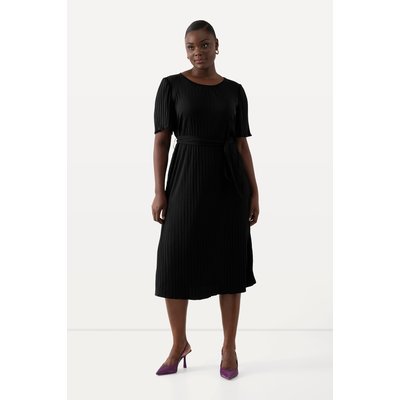Robe midi plissée, coupe évasée, col rond ULLA POPKEN