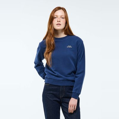 Sweat manches longues texte placé en coton BIO MONOPRIX