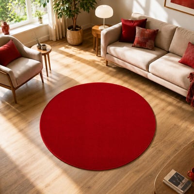 Tapis rond tissé motif uni NOSSA UN AMOUR DE TAPIS