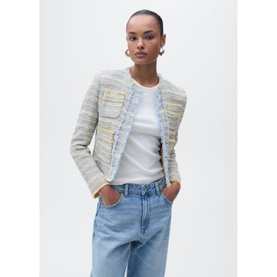 Veste tweed bords effilochés MANGO