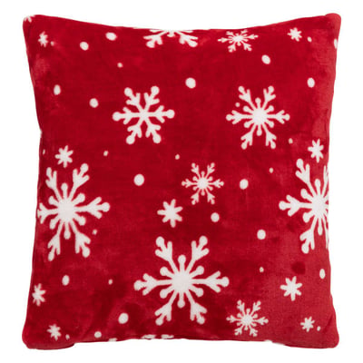 Coussin flocons rouge 40x40cm FEERIC LIGHTS & CHRISTMAS