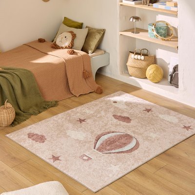 Tapis enfant lavable en machine, motif montgolfière HAPPY NAZAR RUGS
