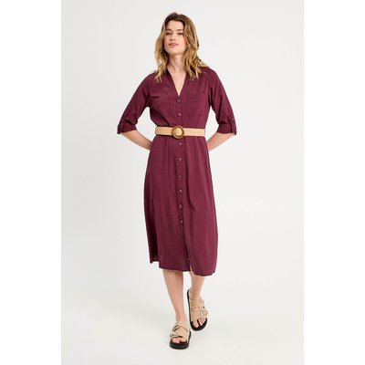 Robe midi évasée ceinturée CACHE CACHE