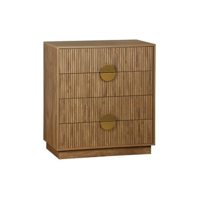 Commode effet bois de manguier rainuré 4 tiroirs CELIAN SWEEEK