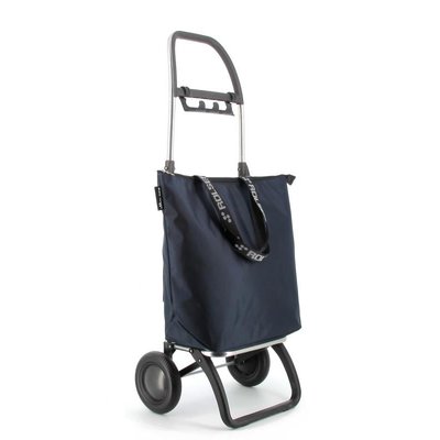 MINIBAG MF - Chariot de course - Pliable - 2 roues - Bleu Anthracite - Compact et pratique, cadre aluminium léger et robuste, sac imperméable ROLSER