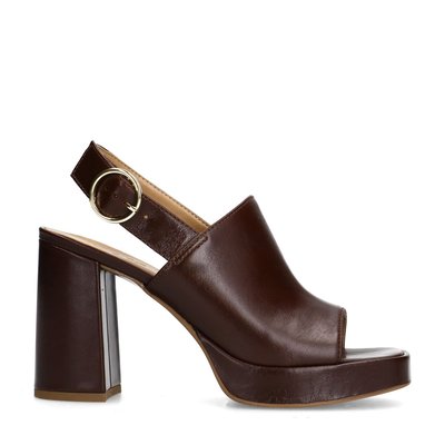 Sandales à talon en cuir avec boucle SACHA