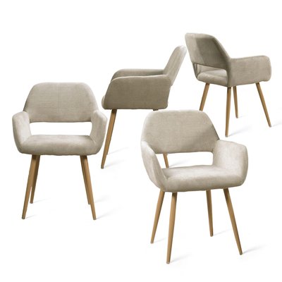 Lot de 4 chaises de salle à manger fauteuil scandinave,CROMWELL MEUBLES COSY