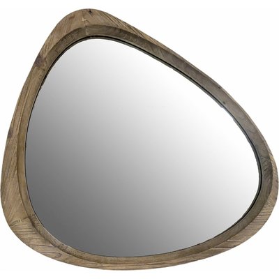 Miroir mural abstrait en bois naturel forme triangulaire RECOLLECTION