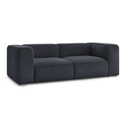 Canapé droit fixe 2 places en tissu texturé, ZEPHYR BOBOCHIC
