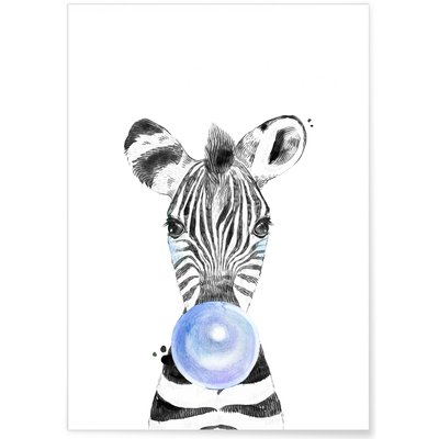 Poster Bulle de Zèbre bleue L'AFFICHERIE