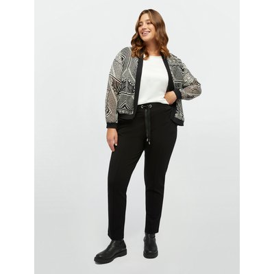 Veste légère à l’imprimé bandana noir et blanc, avec bords unis FIORELLA RUBINO