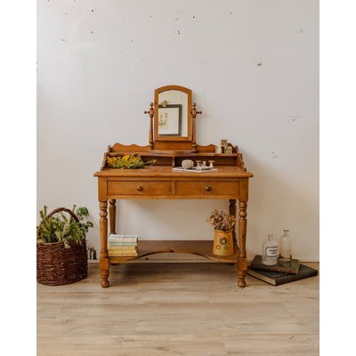 Coiffeuse vintage en bois clair Louise N°259 - Bon état DEBONGOUT