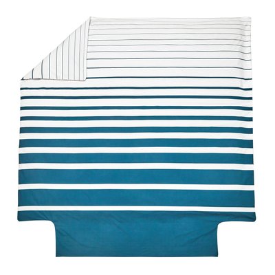 Housse De Couette Percale Grand Large , Bleu Paon BLANC DES VOSGES