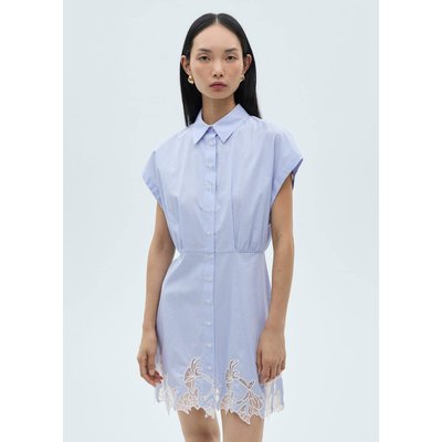 Robe chemise détail dentelle MANGO