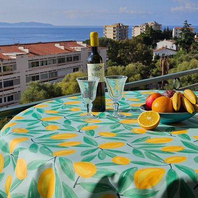Nappe coton enduit ronde ou ovale Citrons FLEUR DE SOLEIL